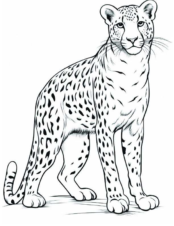 200+ Coloring Page of a Cheetah: Roar with Coloring Excitement 121