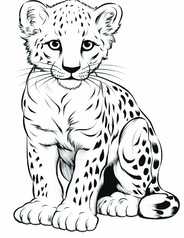 200+ Coloring Page of a Cheetah: Roar with Coloring Excitement 124