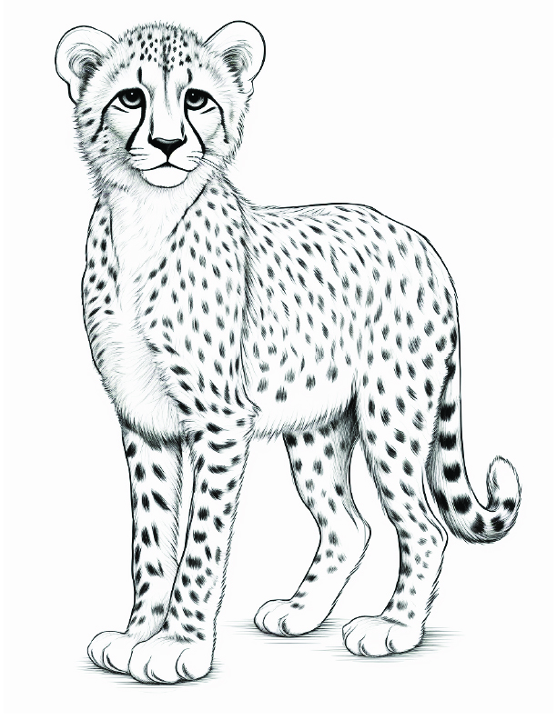 200+ Coloring Page of a Cheetah: Roar with Coloring Excitement 133