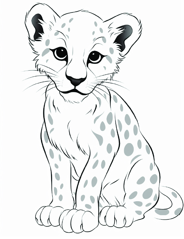 200+ Coloring Page of a Cheetah: Roar with Coloring Excitement 135