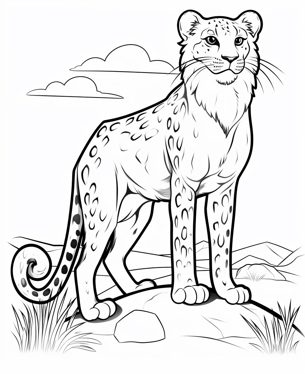 200+ Coloring Page of a Cheetah: Roar with Coloring Excitement 15