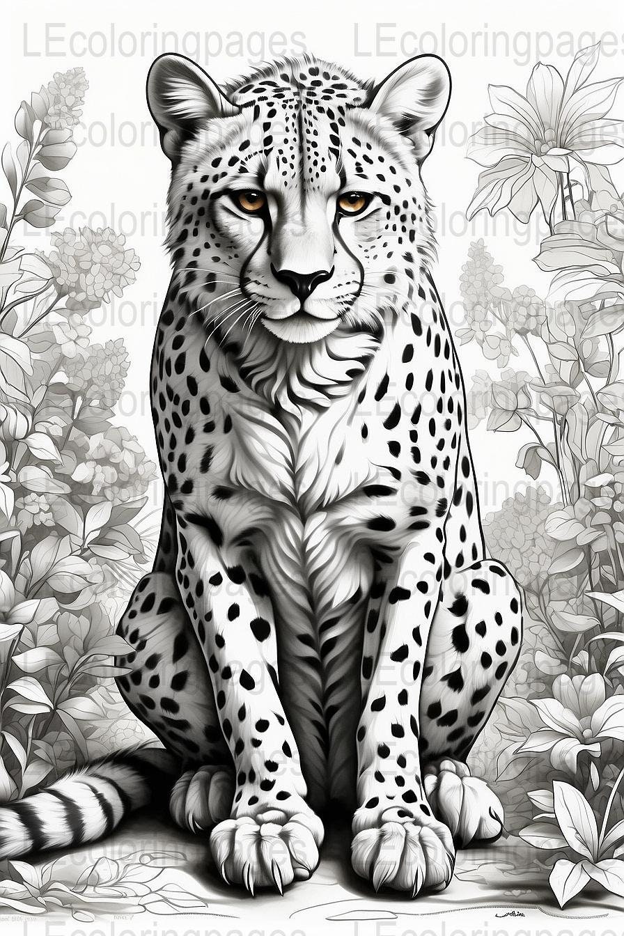 200+ Coloring Page of a Cheetah: Roar with Coloring Excitement 19