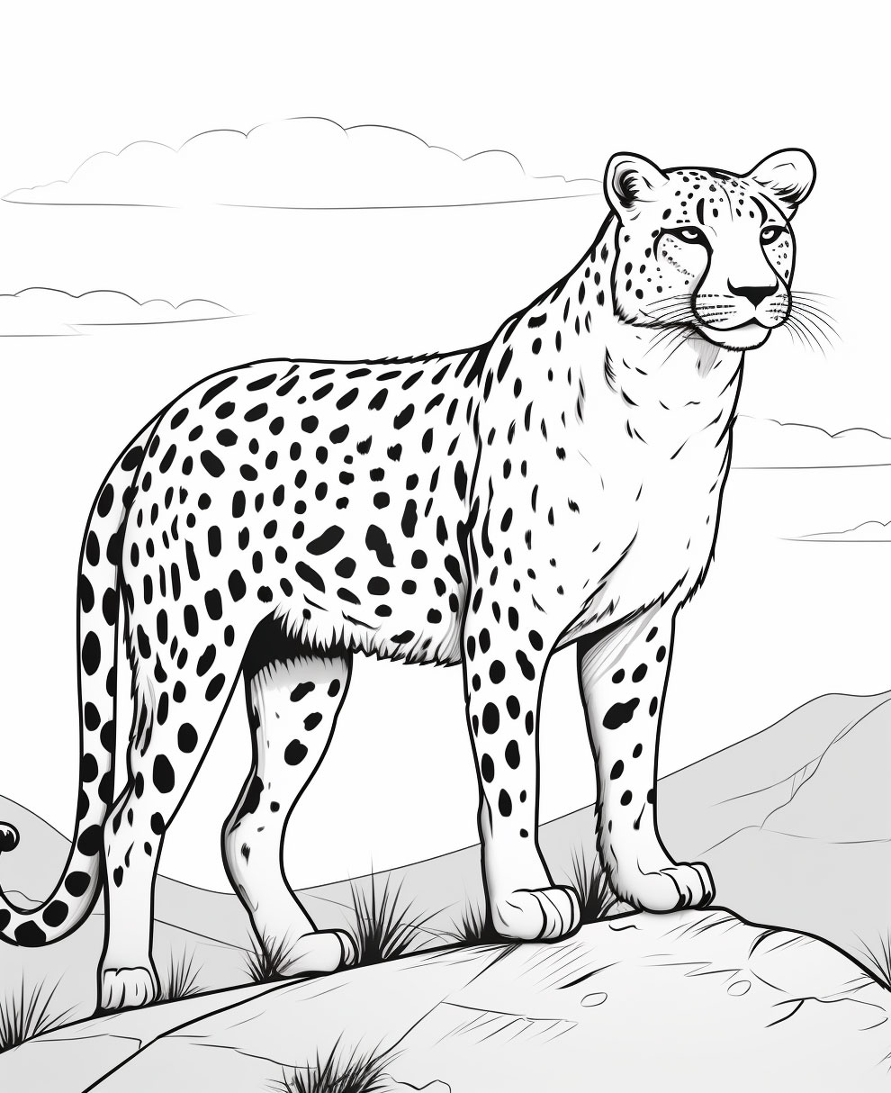 200+ Coloring Page of a Cheetah: Roar with Coloring Excitement 22