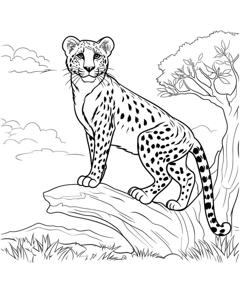 200+ Coloring Page of a Cheetah: Roar with Coloring Excitement 32