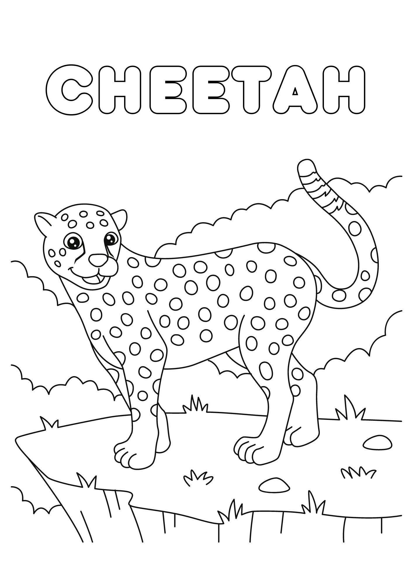 200+ Coloring Page of a Cheetah: Roar with Coloring Excitement 8