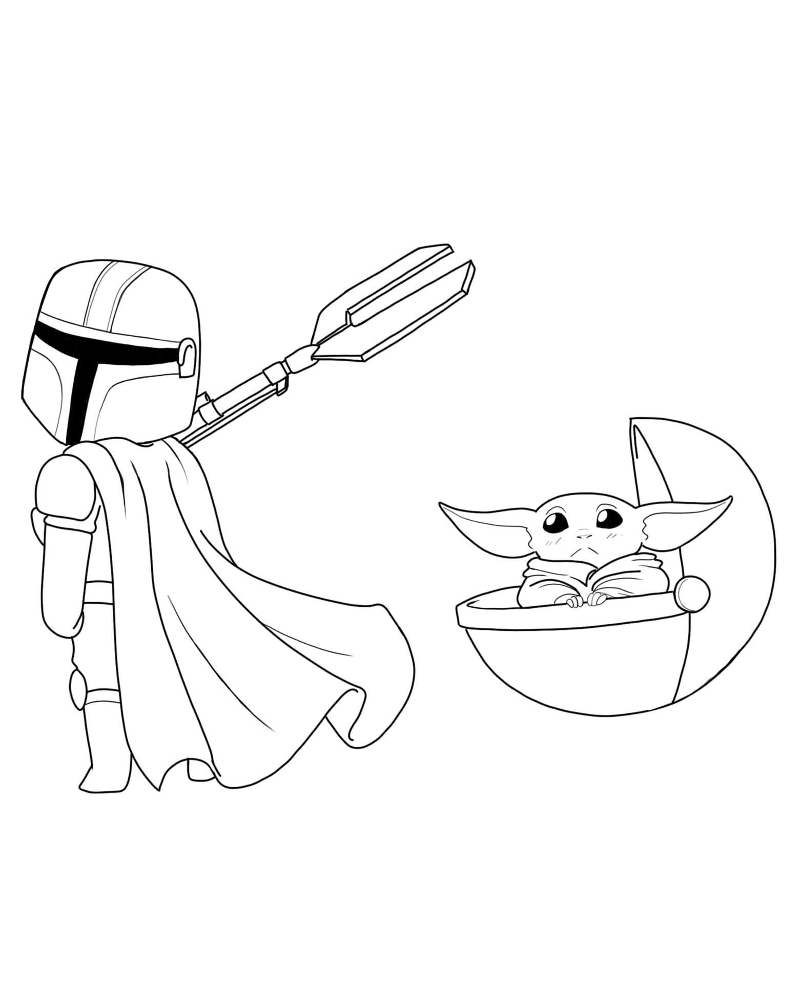 78 Baby Yoda Coloring Pages: The Force of Coloring Fun 11