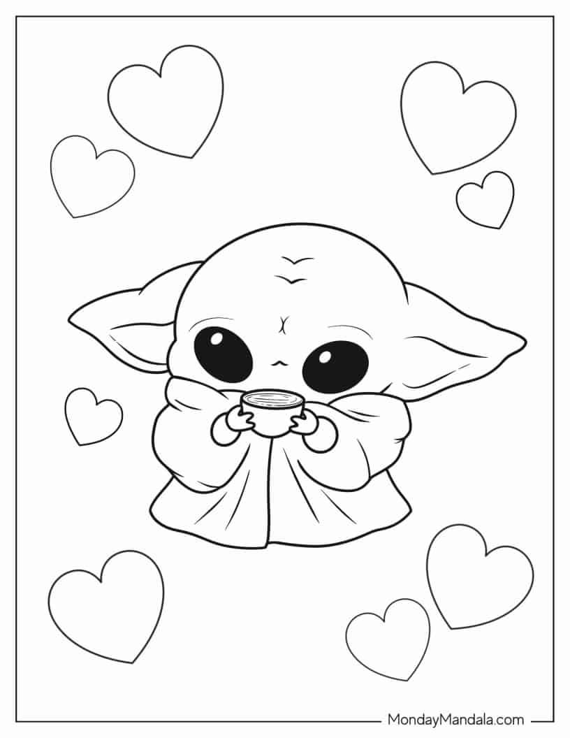 78 Baby Yoda Coloring Pages: The Force of Coloring Fun 29