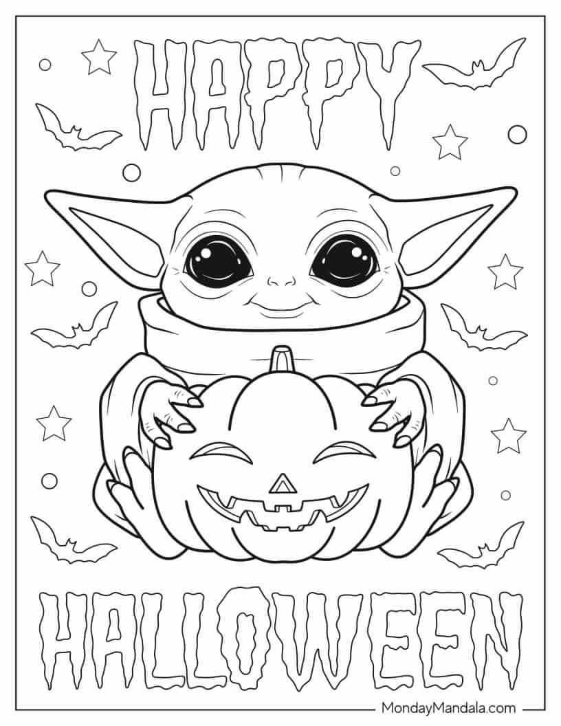 78 Baby Yoda Coloring Pages: The Force of Coloring Fun 30