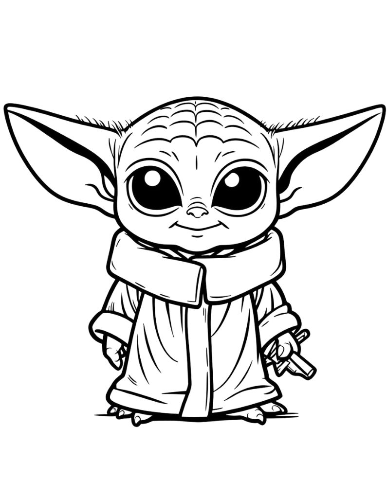 78 Baby Yoda Coloring Pages: The Force of Coloring Fun 31