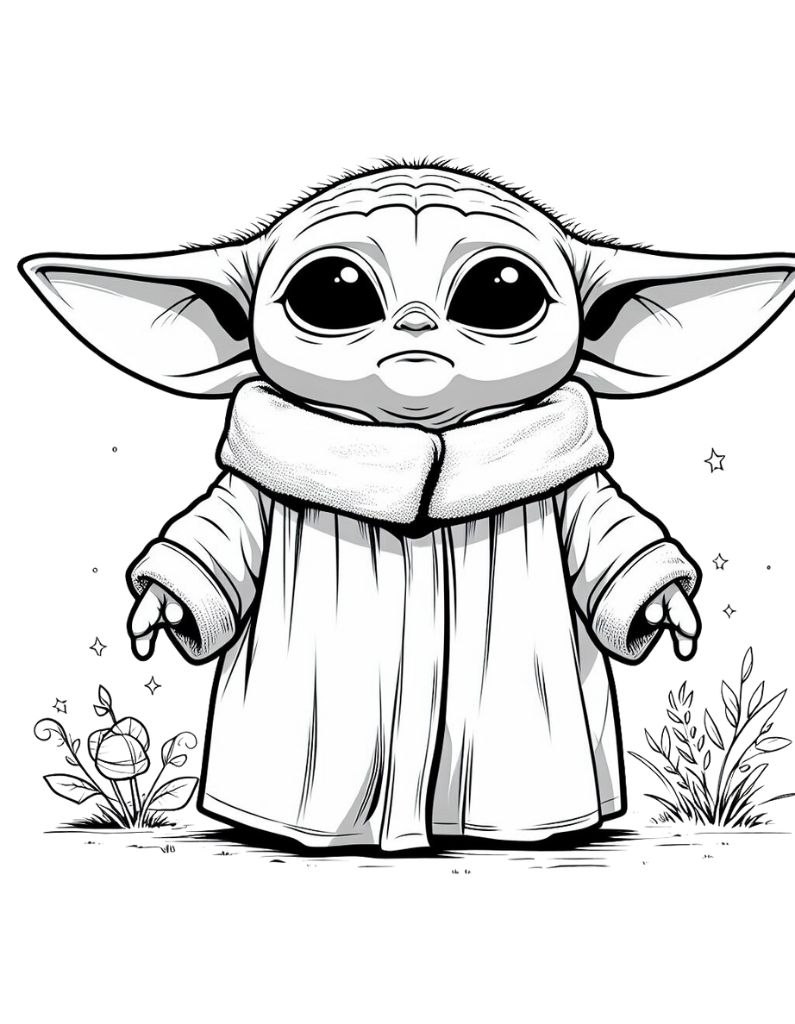 78 Baby Yoda Coloring Pages: The Force of Coloring Fun 32