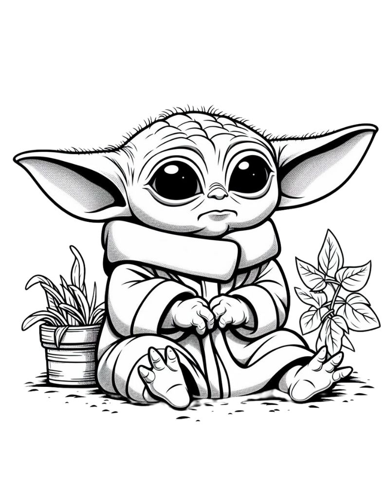 78 Baby Yoda Coloring Pages: The Force of Coloring Fun 33