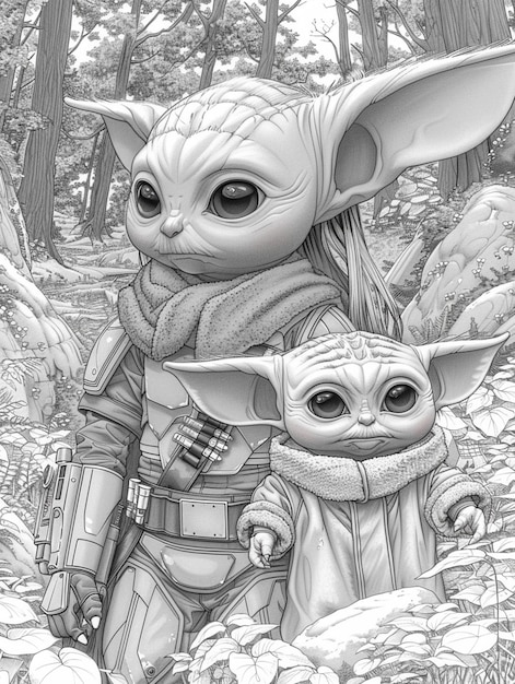 78 Baby Yoda Coloring Pages: The Force of Coloring Fun 61