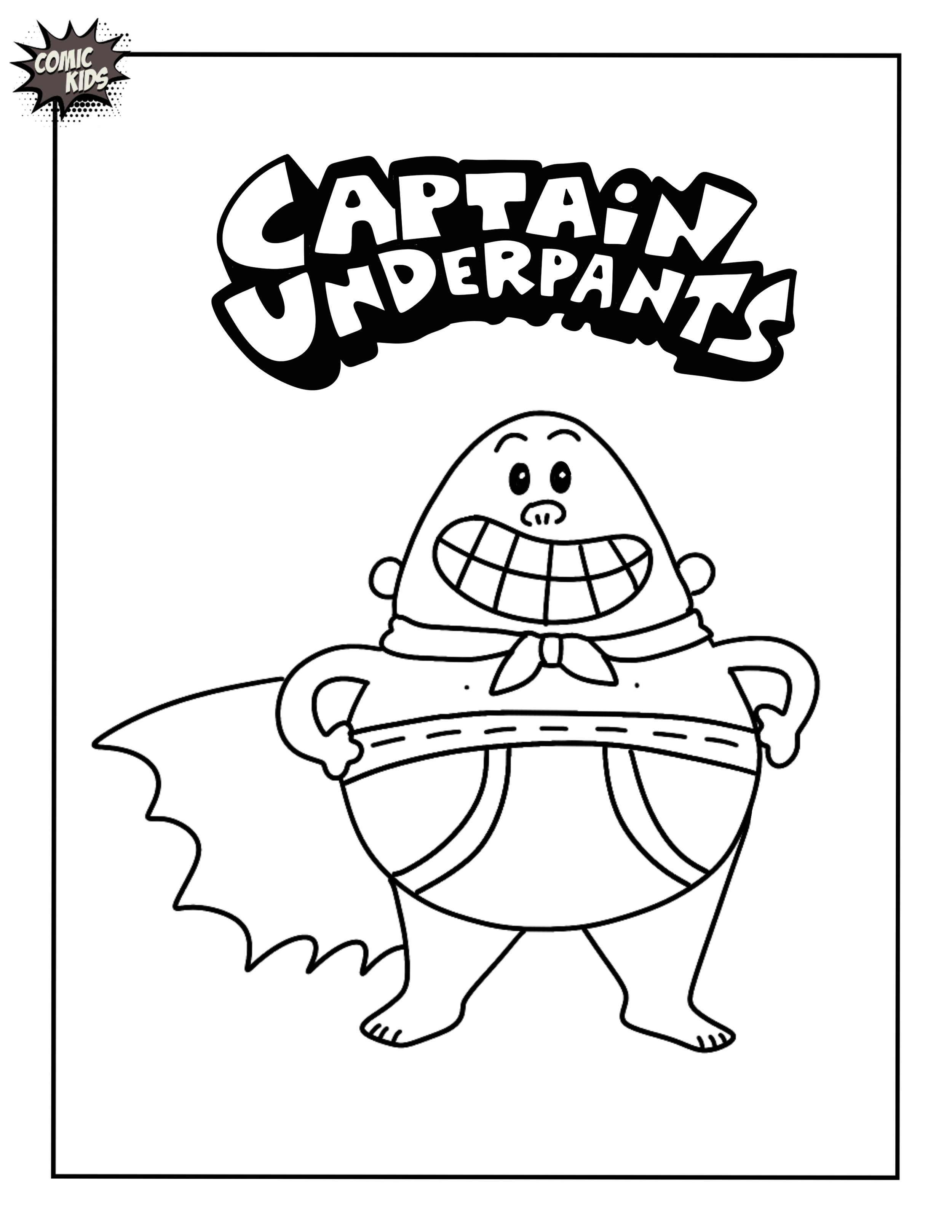 126+ Comic Book Captain Underpants Coloring Pages Printable 122