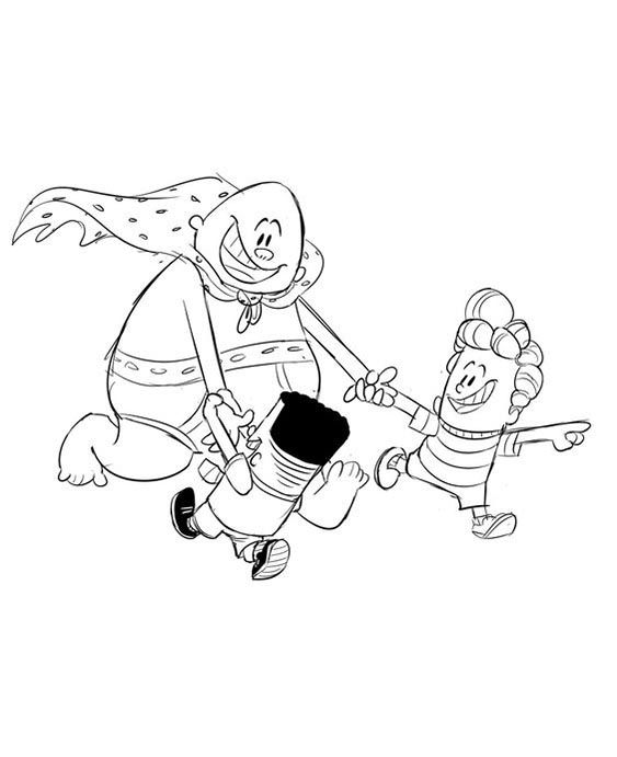 126+ Comic Book Captain Underpants Coloring Pages Printable 47