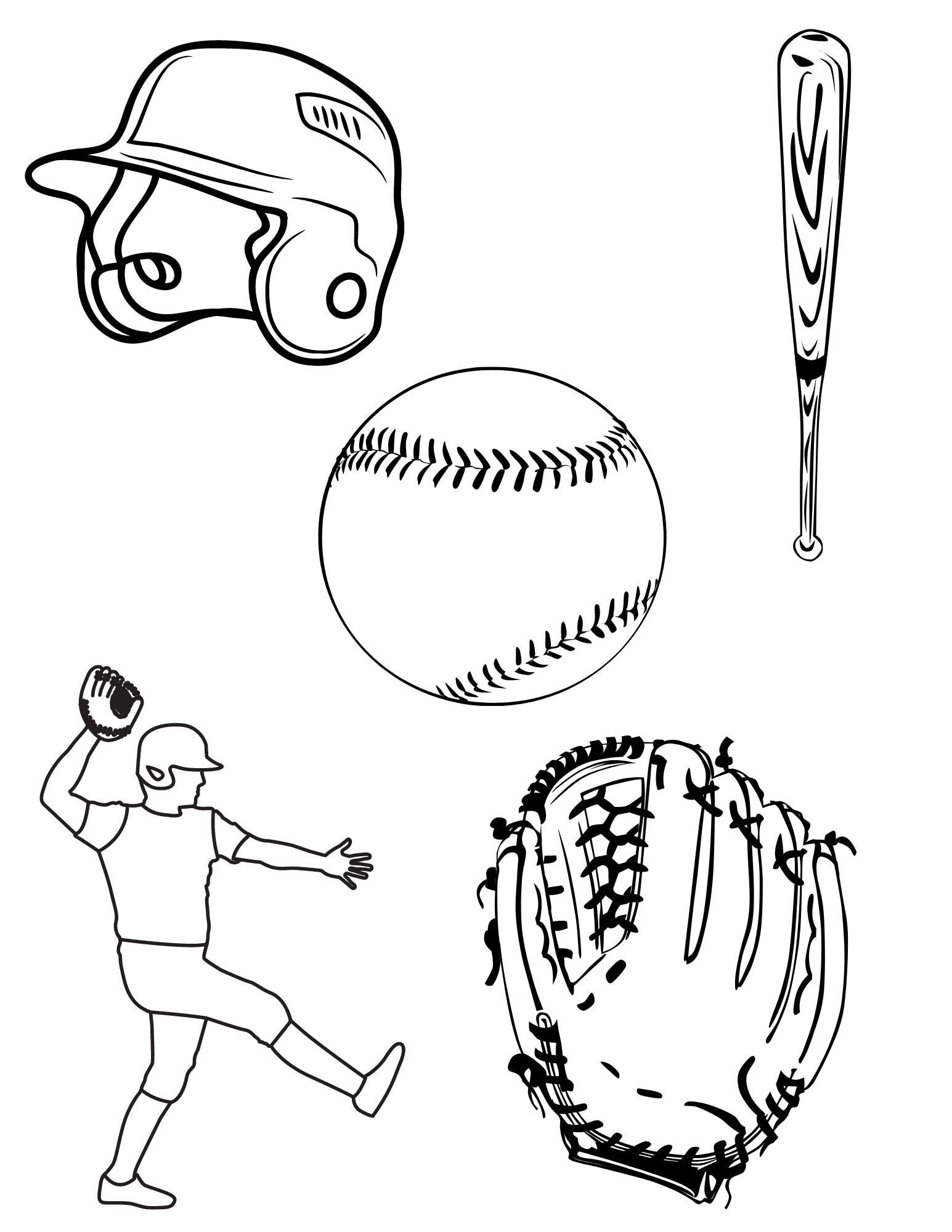 129+ Baseball Coloring Pages Printable 102