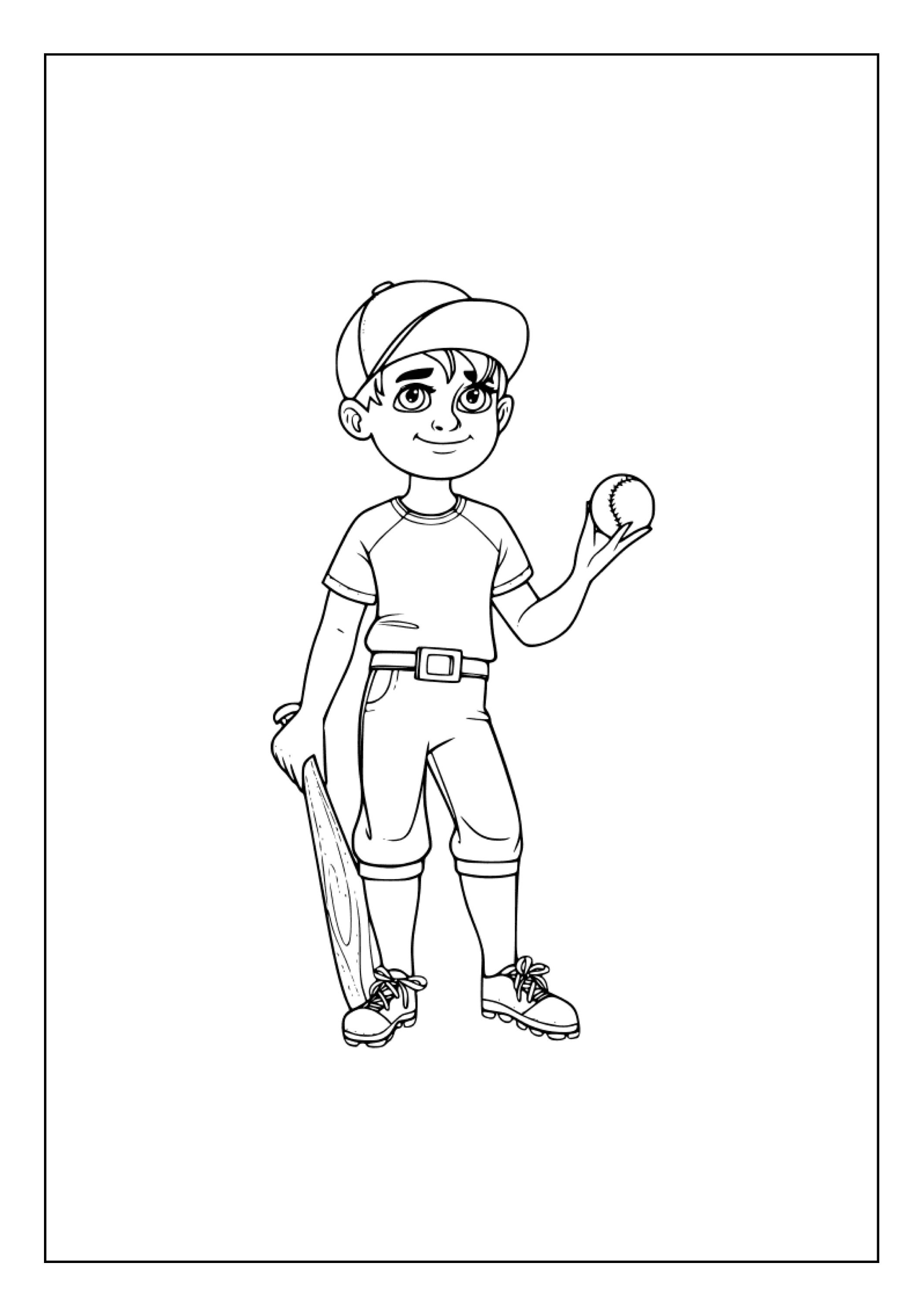 129+ Baseball Coloring Pages Printable 122