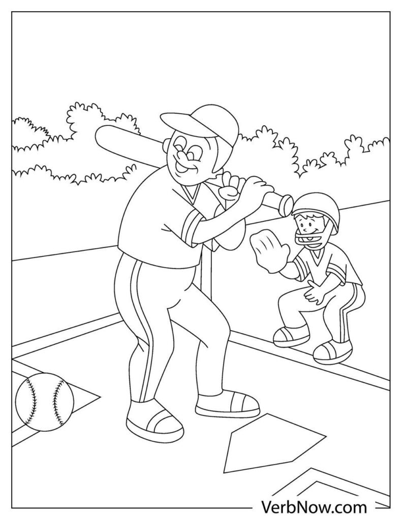 129+ Baseball Coloring Pages Printable 19