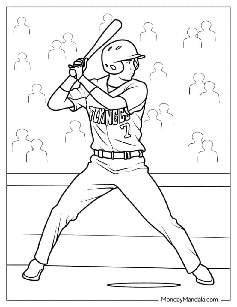 129+ Baseball Coloring Pages Printable 20