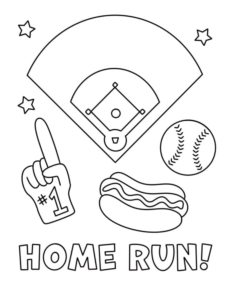 129+ Baseball Coloring Pages Printable 24