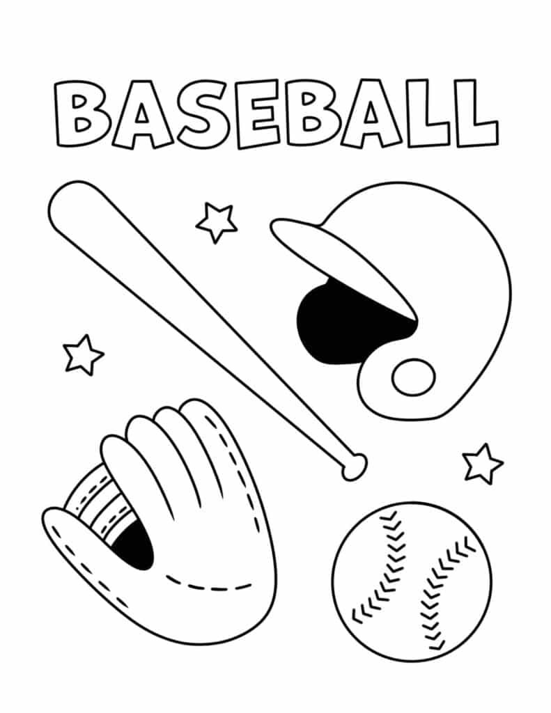 129+ Baseball Coloring Pages Printable 25