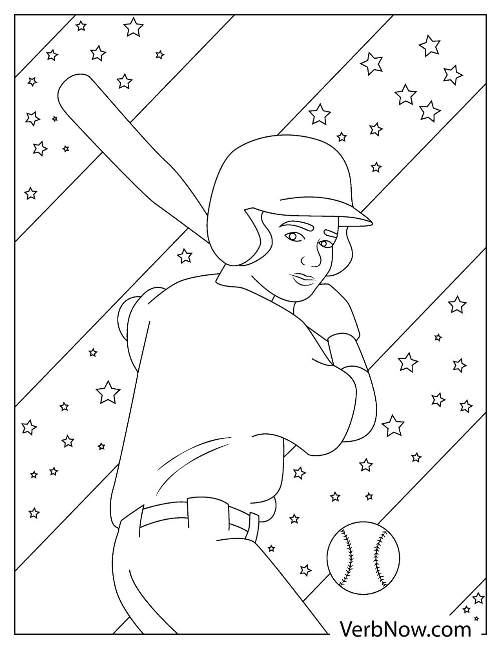 129+ Baseball Coloring Pages Printable 54