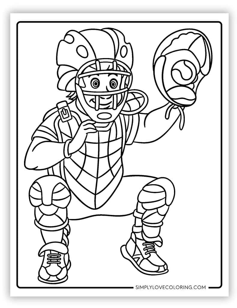 129+ Baseball Coloring Pages Printable 6