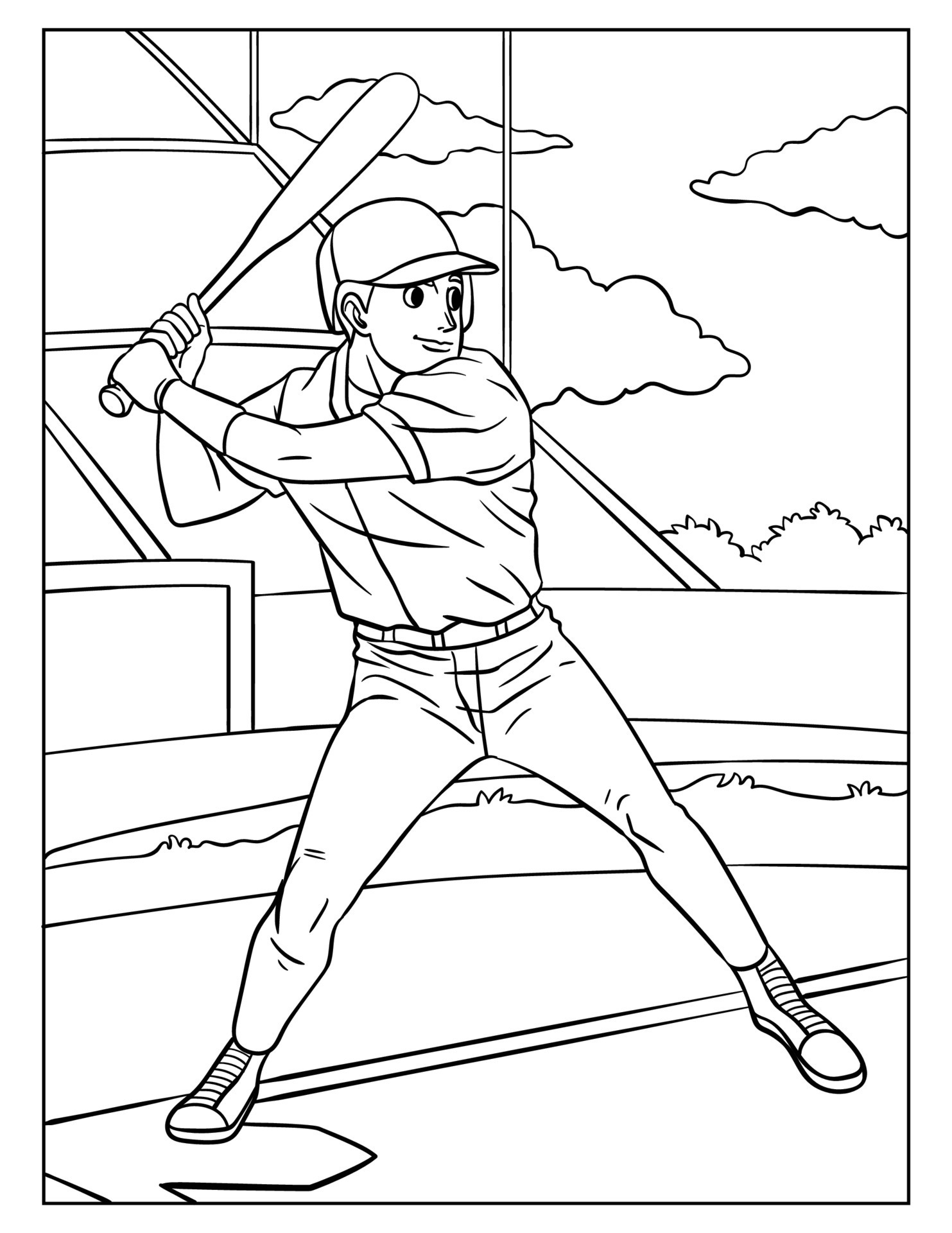 129+ Baseball Coloring Pages Printable 86