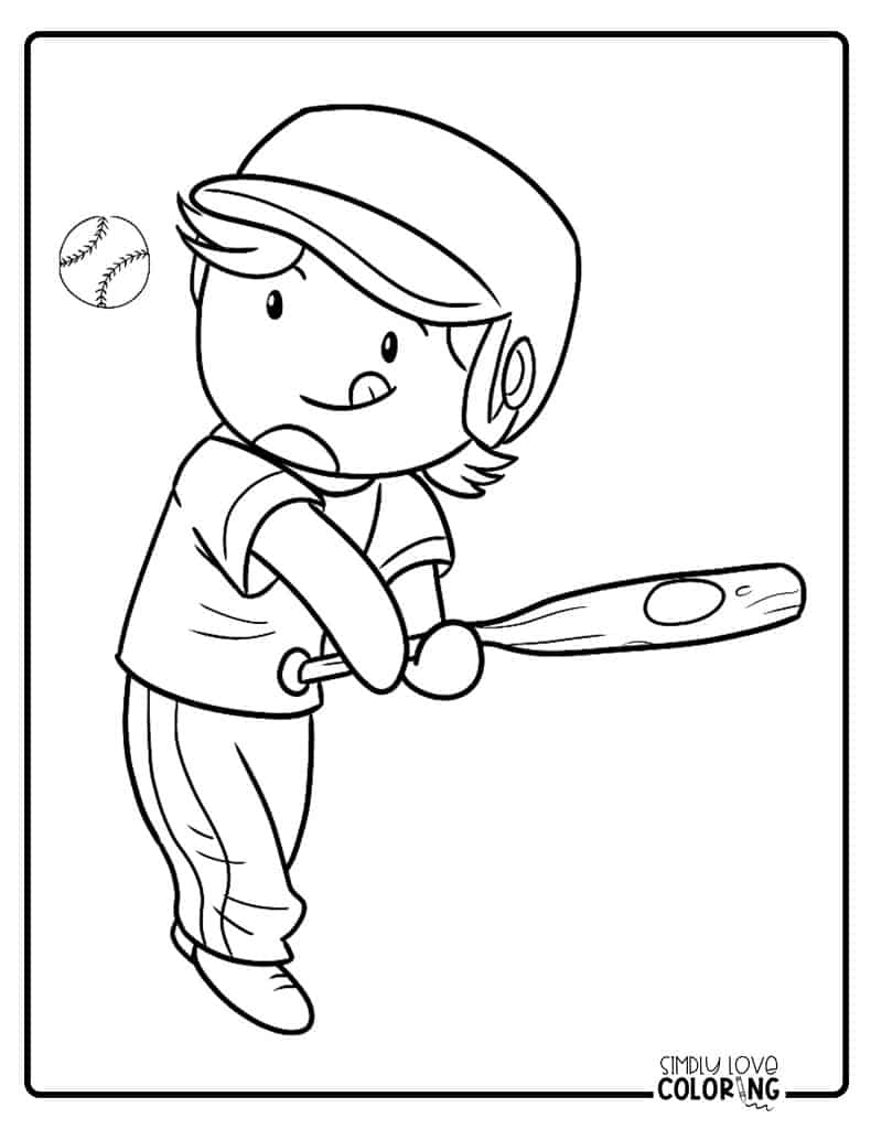 129+ Baseball Coloring Pages Printable 9