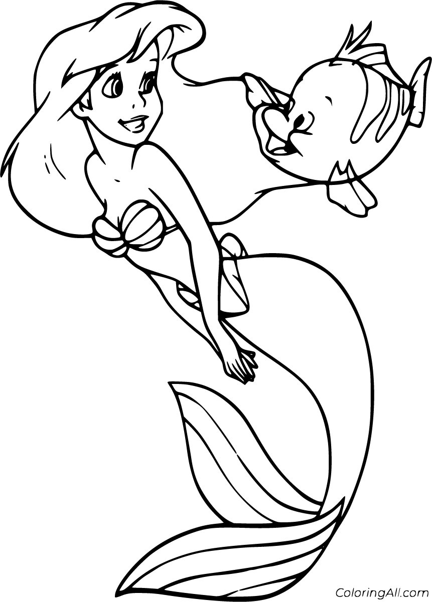 130+ Ariel Mermaid Coloring Pages for Disney Fans 1