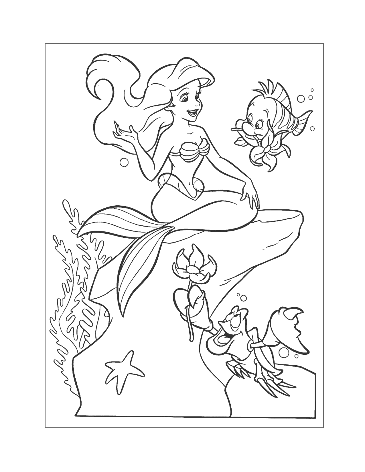 130+ Ariel Mermaid Coloring Pages for Disney Fans 11