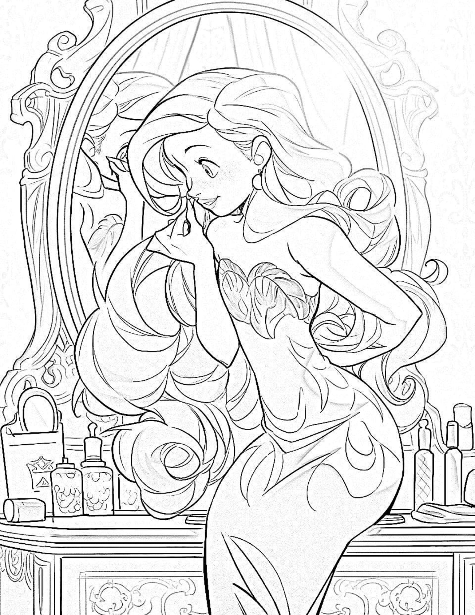 130+ Ariel Mermaid Coloring Pages for Disney Fans 119