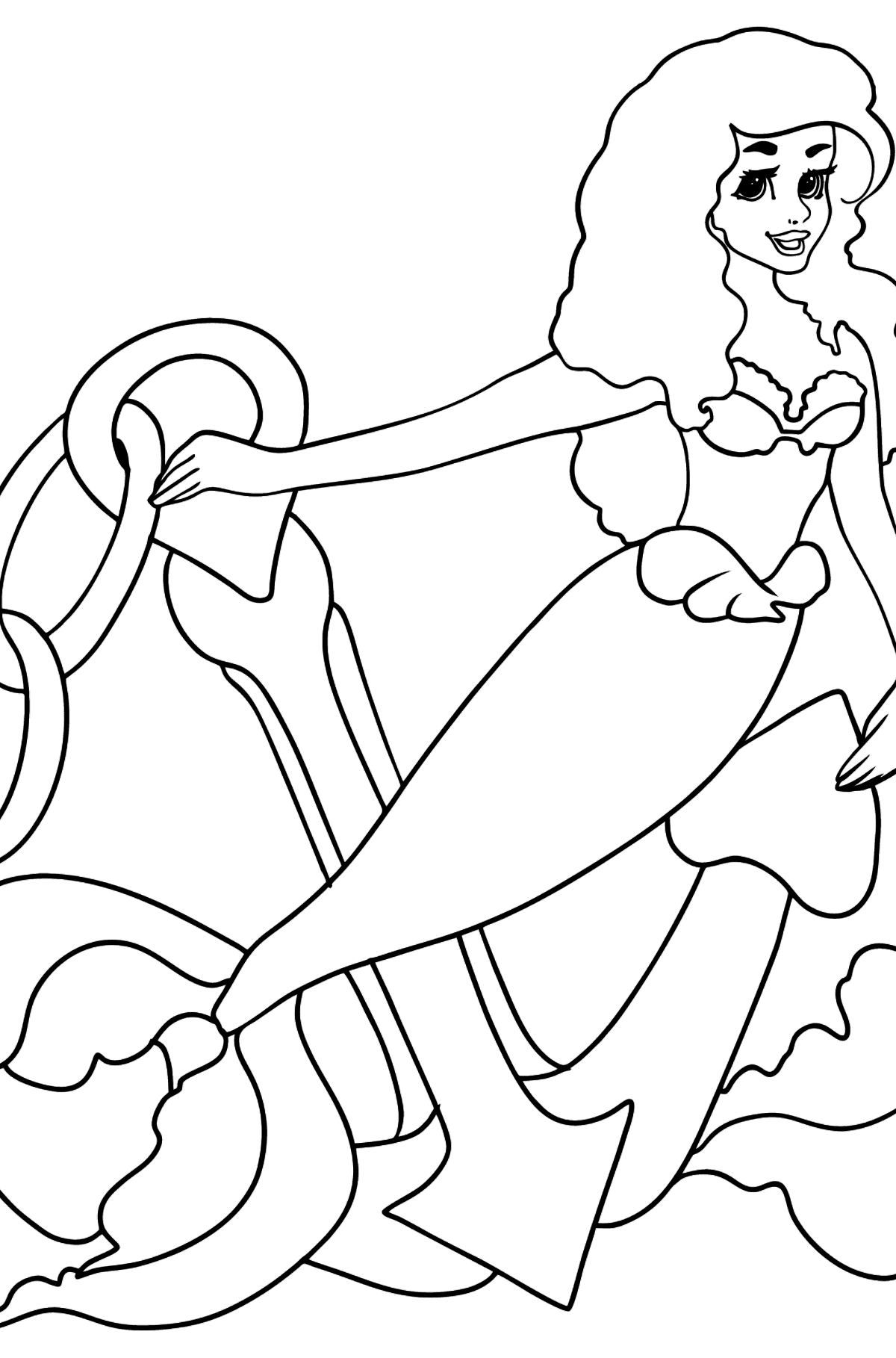 130+ Ariel Mermaid Coloring Pages for Disney Fans 120