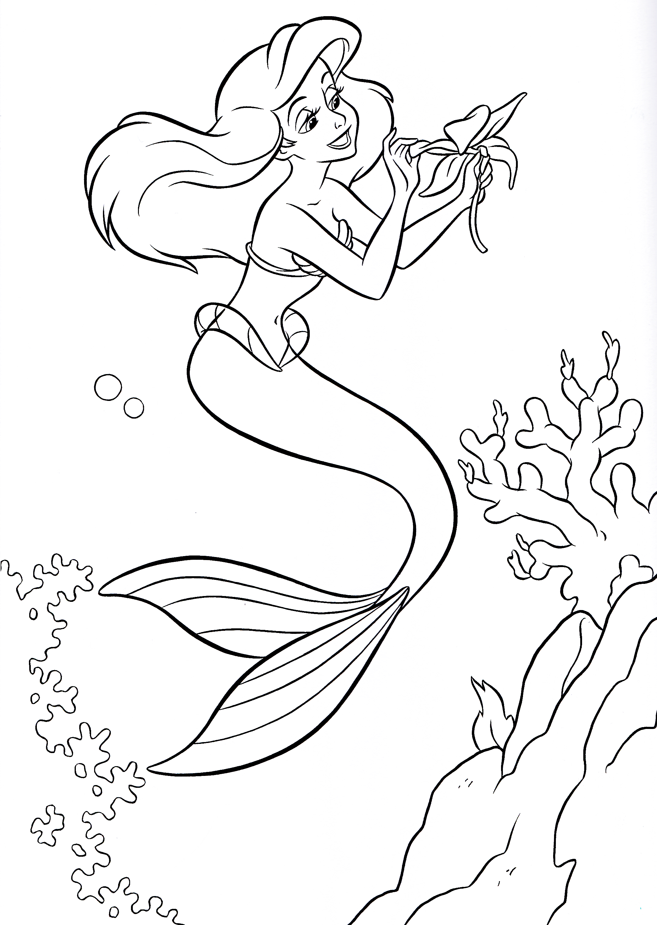 130+ Ariel Mermaid Coloring Pages for Disney Fans 128