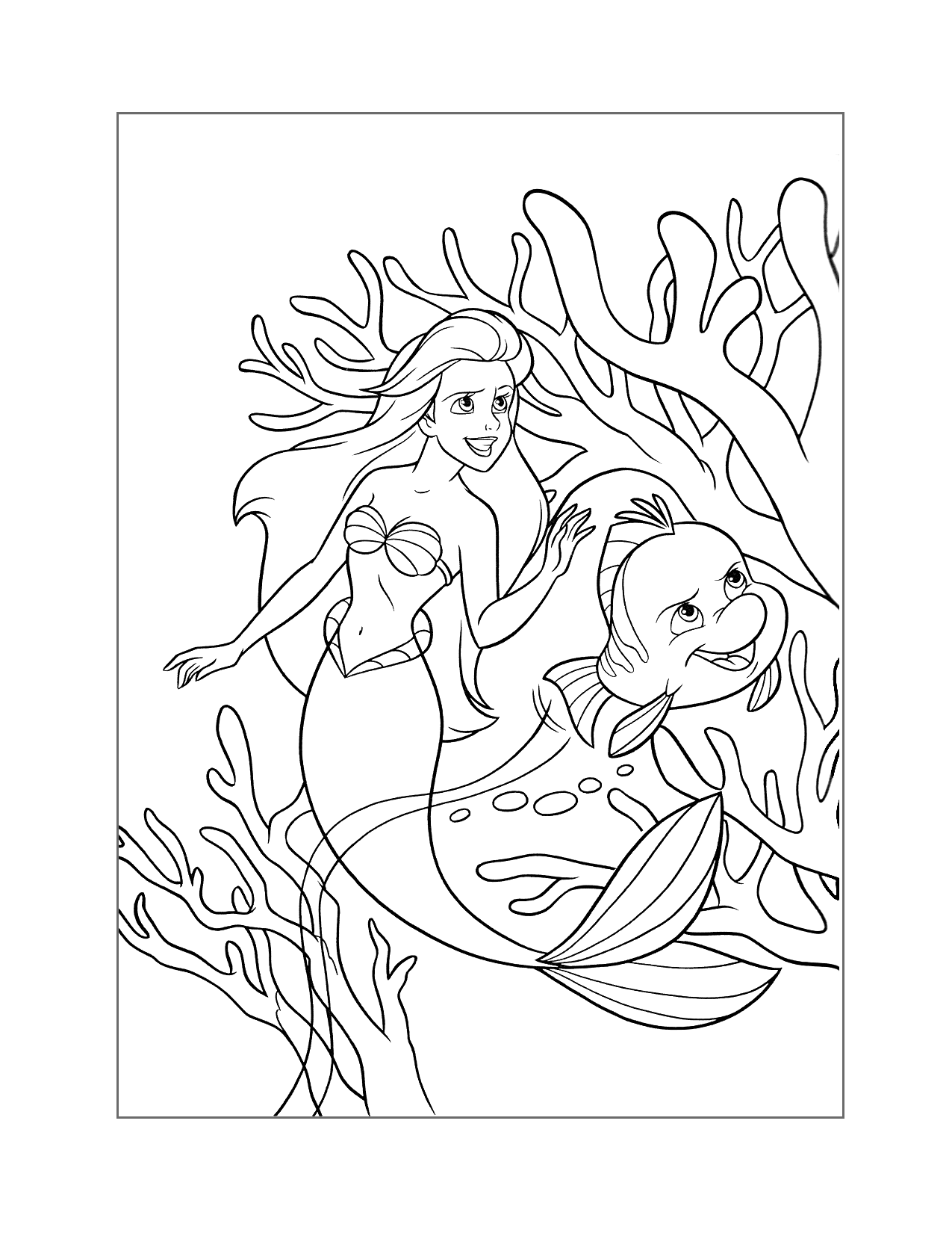 130+ Ariel Mermaid Coloring Pages for Disney Fans 2