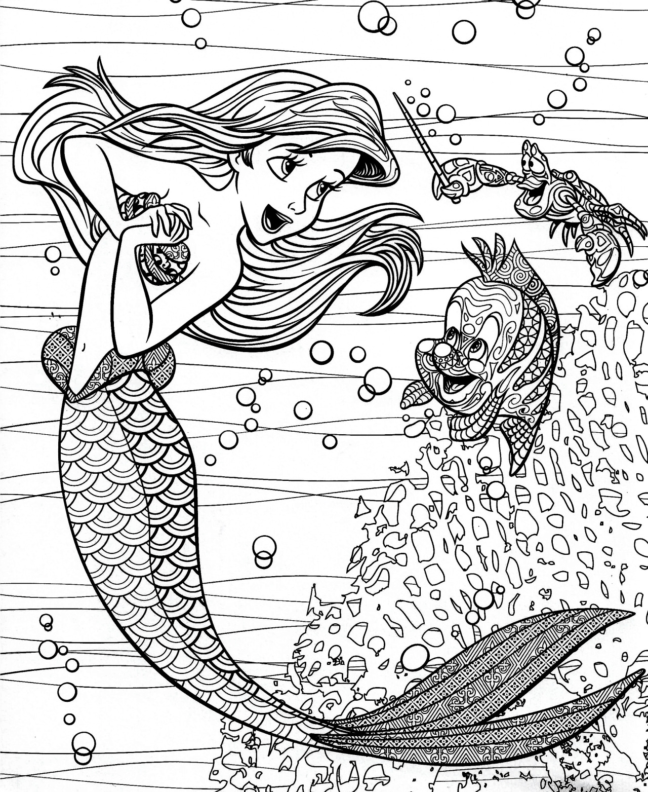 130+ Ariel Mermaid Coloring Pages for Disney Fans 20