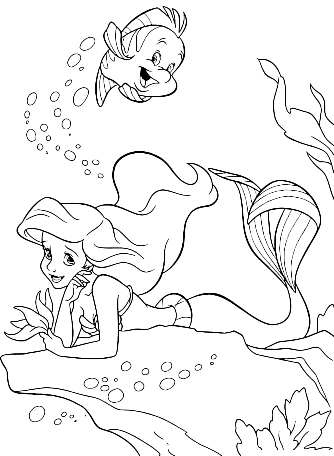 130+ Ariel Mermaid Coloring Pages for Disney Fans 21