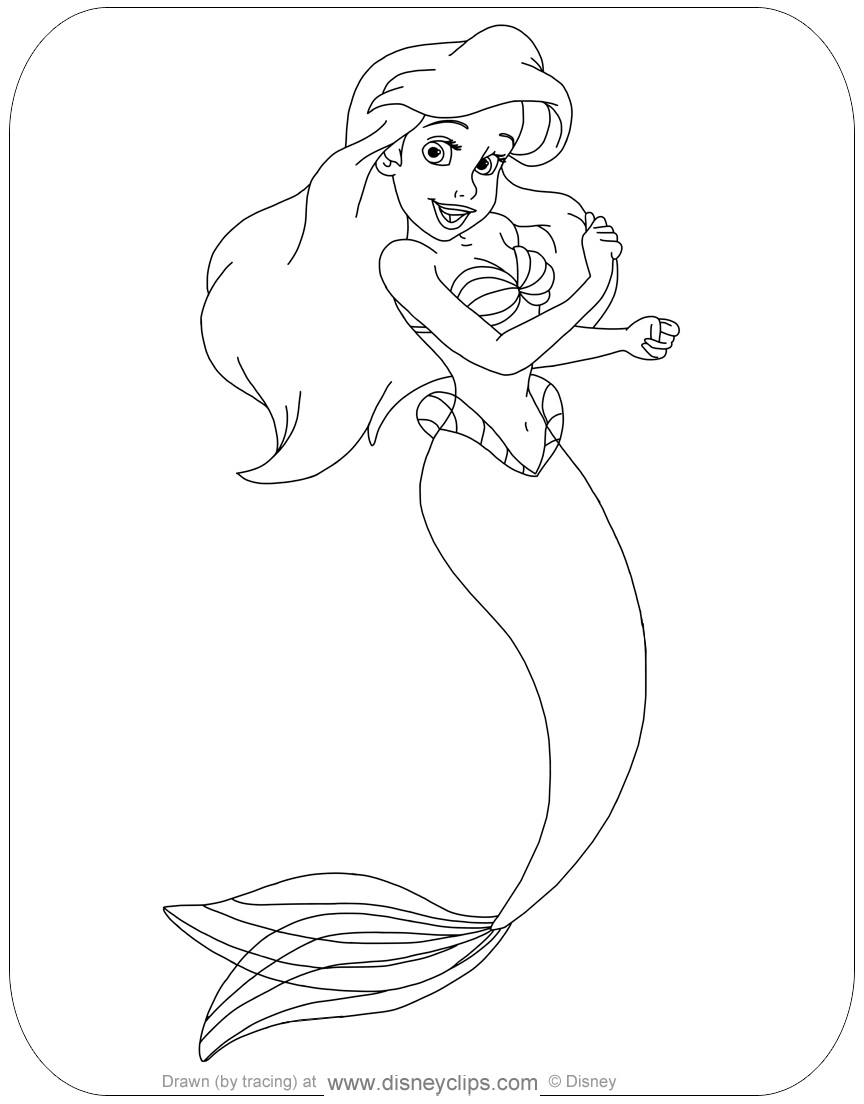 130+ Ariel Mermaid Coloring Pages for Disney Fans 3