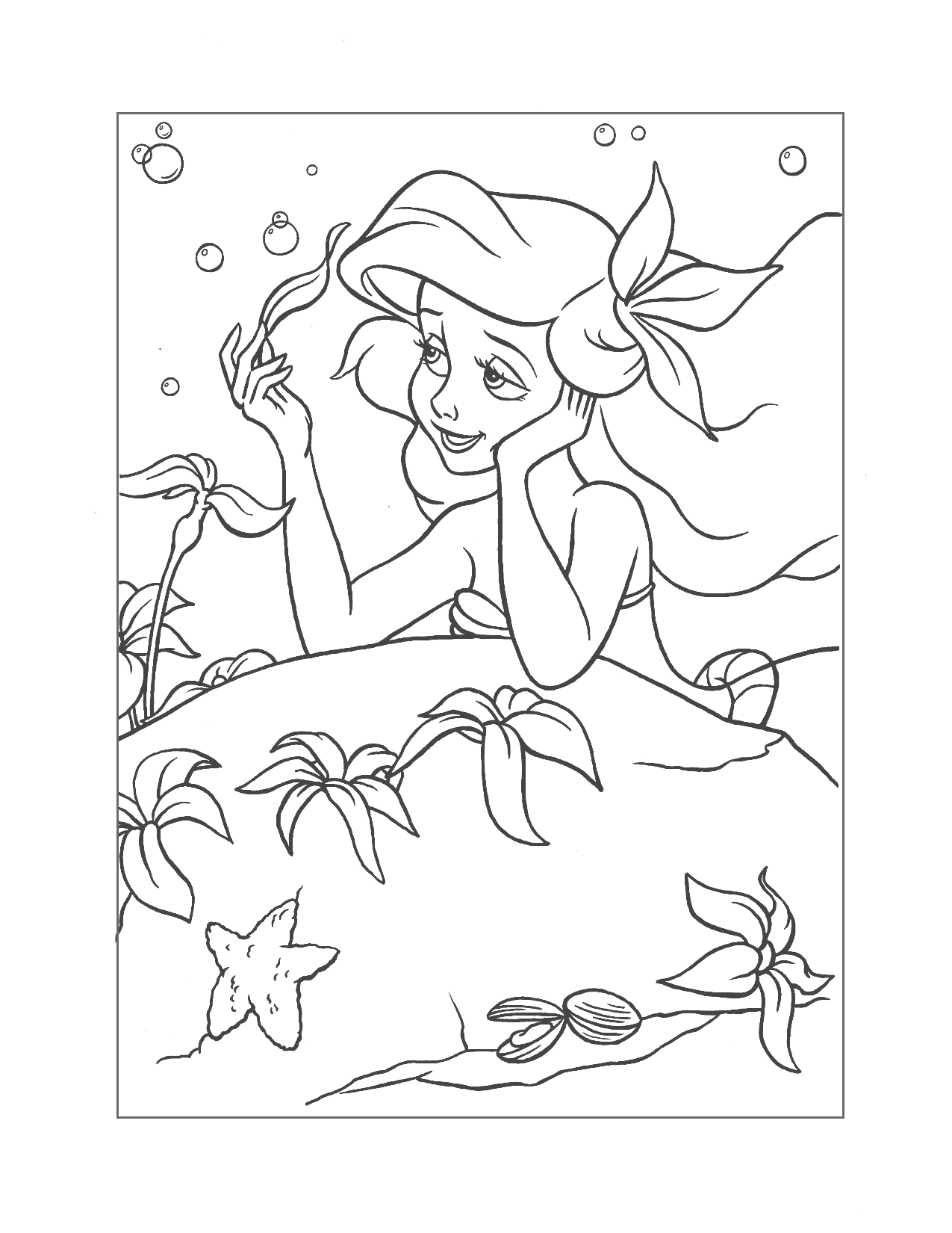 130+ Ariel Mermaid Coloring Pages for Disney Fans 31