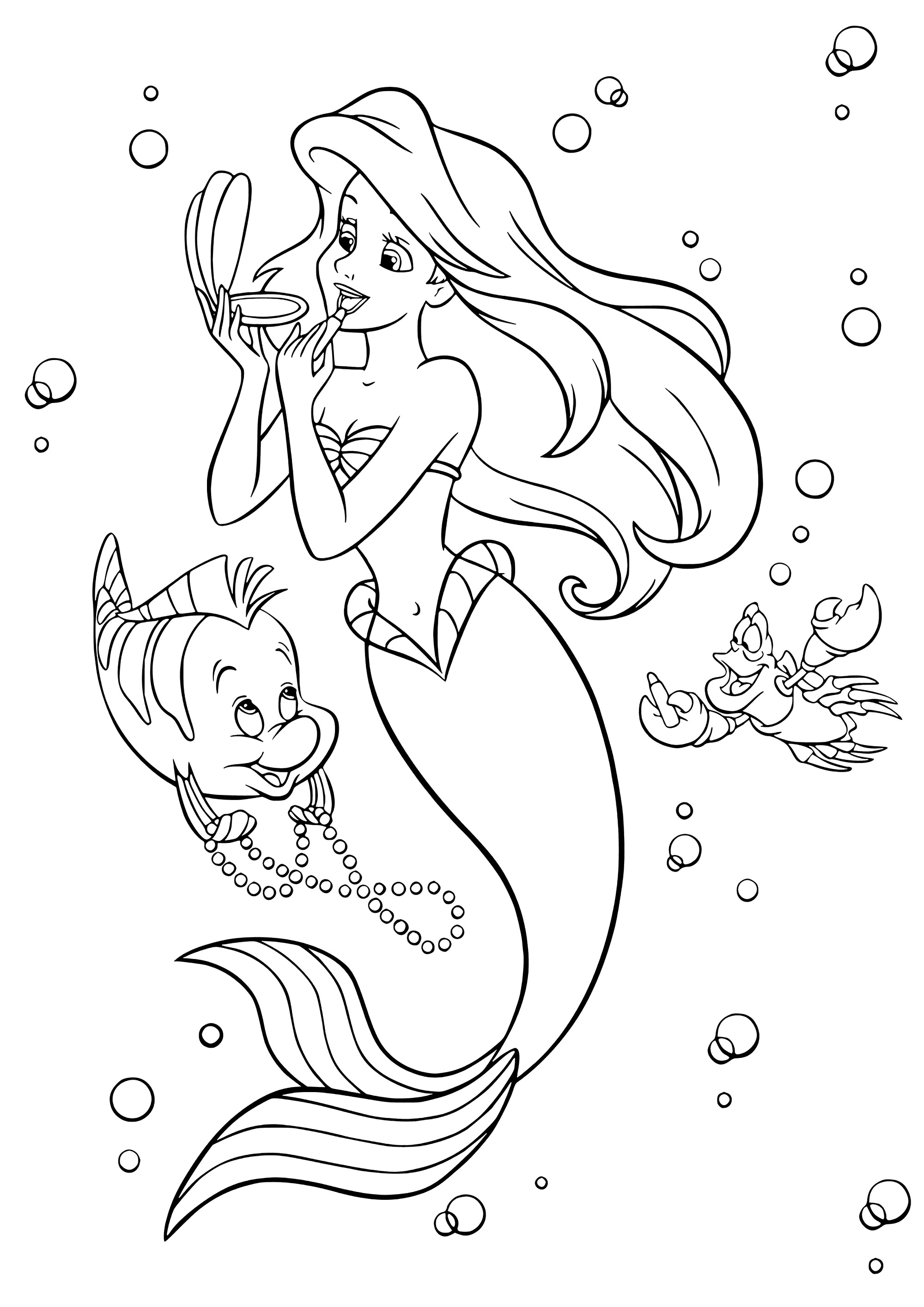 130+ Ariel Mermaid Coloring Pages for Disney Fans 41