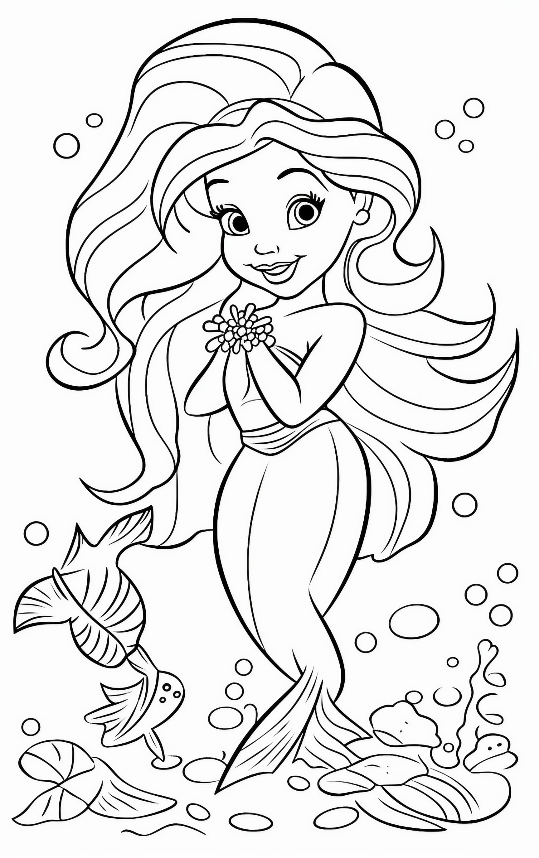 130+ Ariel Mermaid Coloring Pages for Disney Fans 56