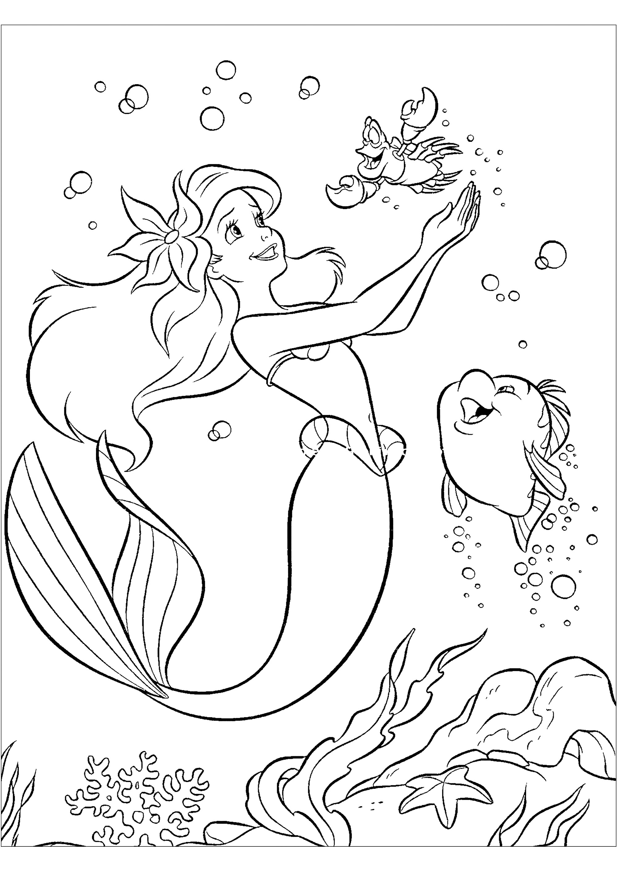 130+ Ariel Mermaid Coloring Pages for Disney Fans 59