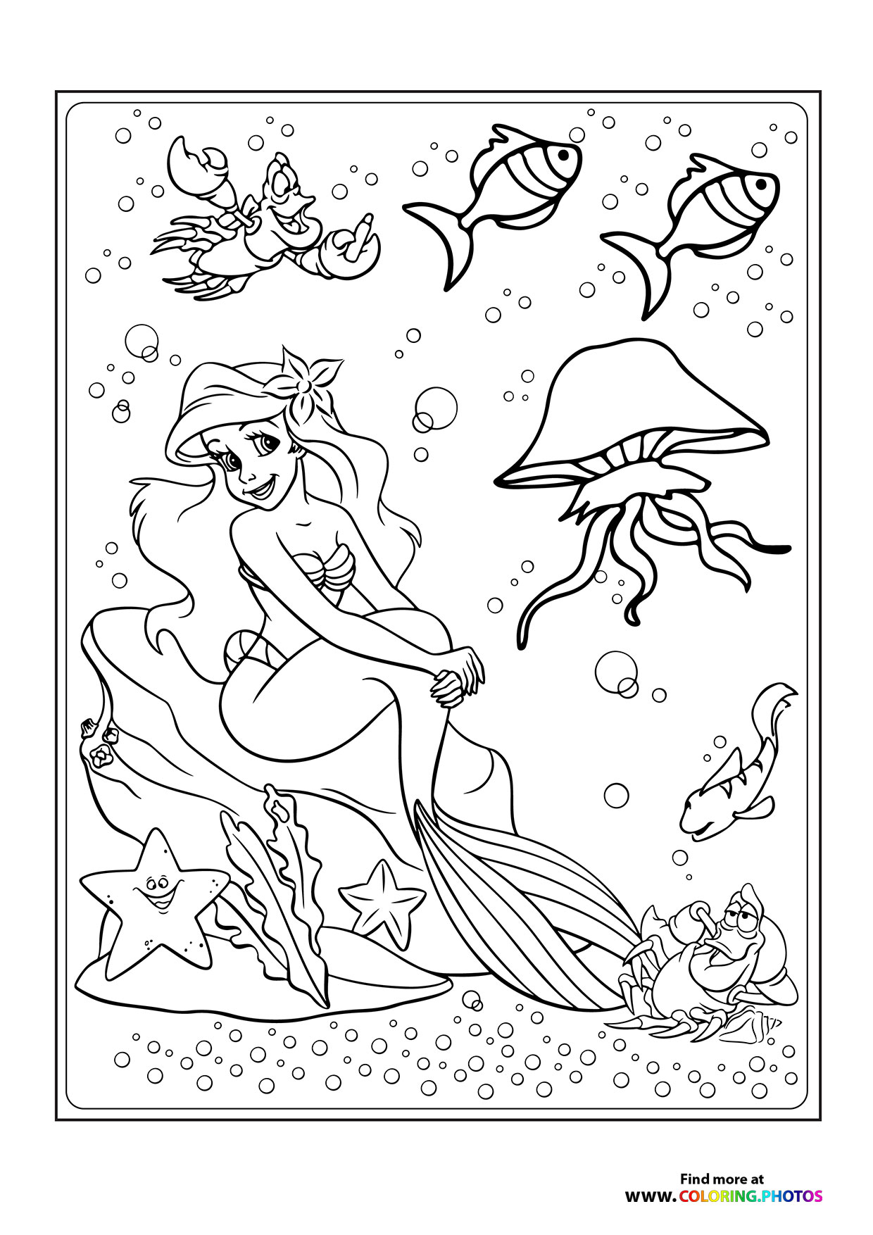 130+ Ariel Mermaid Coloring Pages for Disney Fans 75