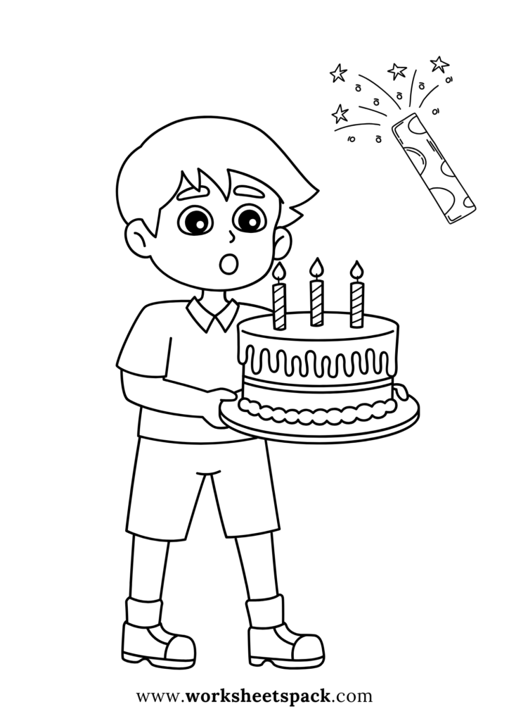 133+ Coloring Page of a Birthday Cake Printable 103