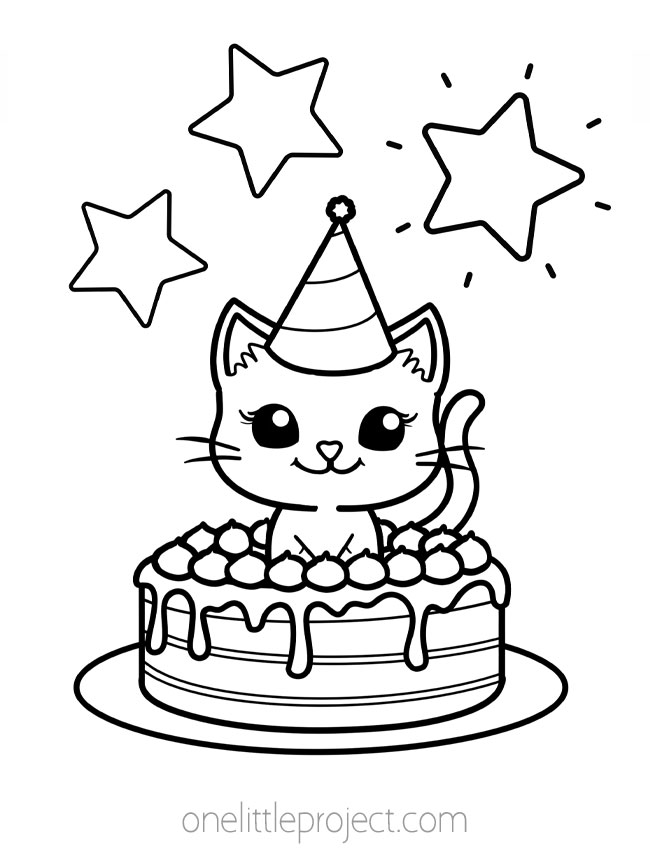 133+ Coloring Page of a Birthday Cake Printable 104