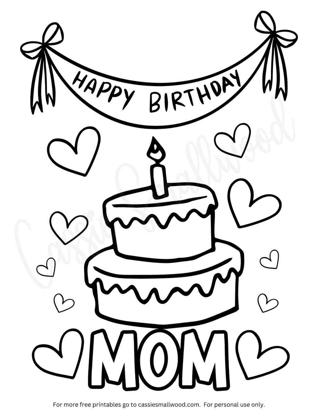 133+ Coloring Page of a Birthday Cake Printable 107