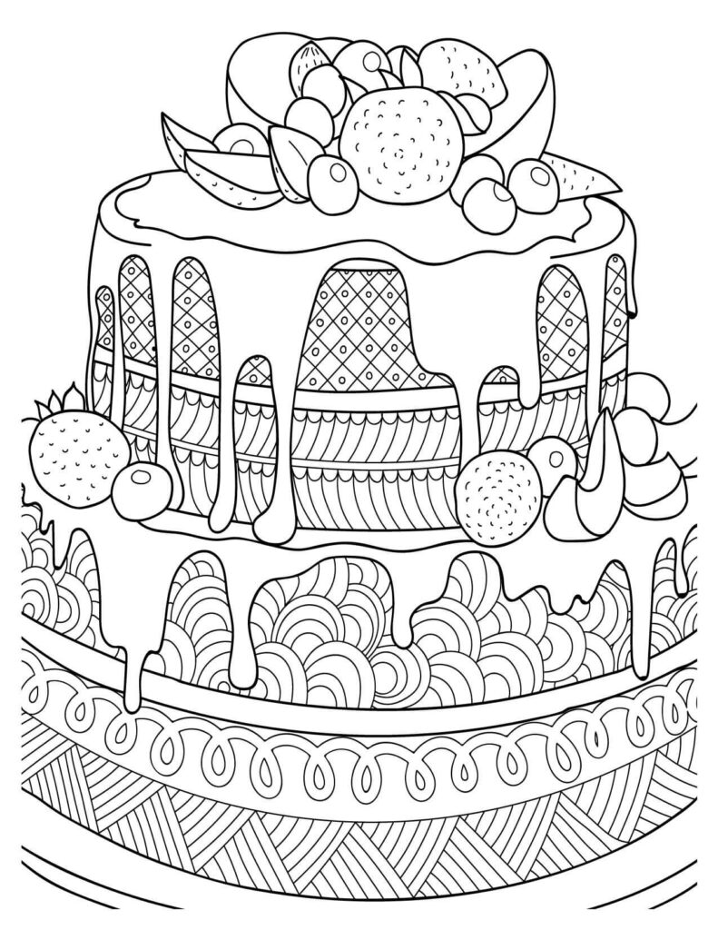 133+ Coloring Page of a Birthday Cake Printable 108