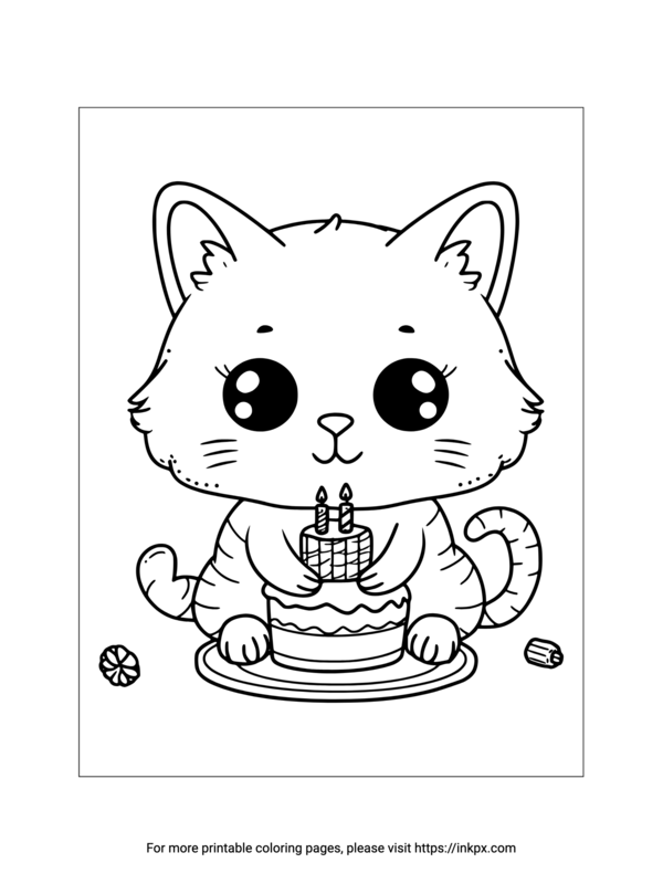 133+ Coloring Page of a Birthday Cake Printable 109