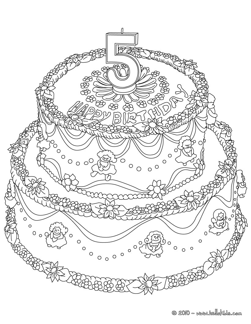 133+ Coloring Page of a Birthday Cake Printable 12