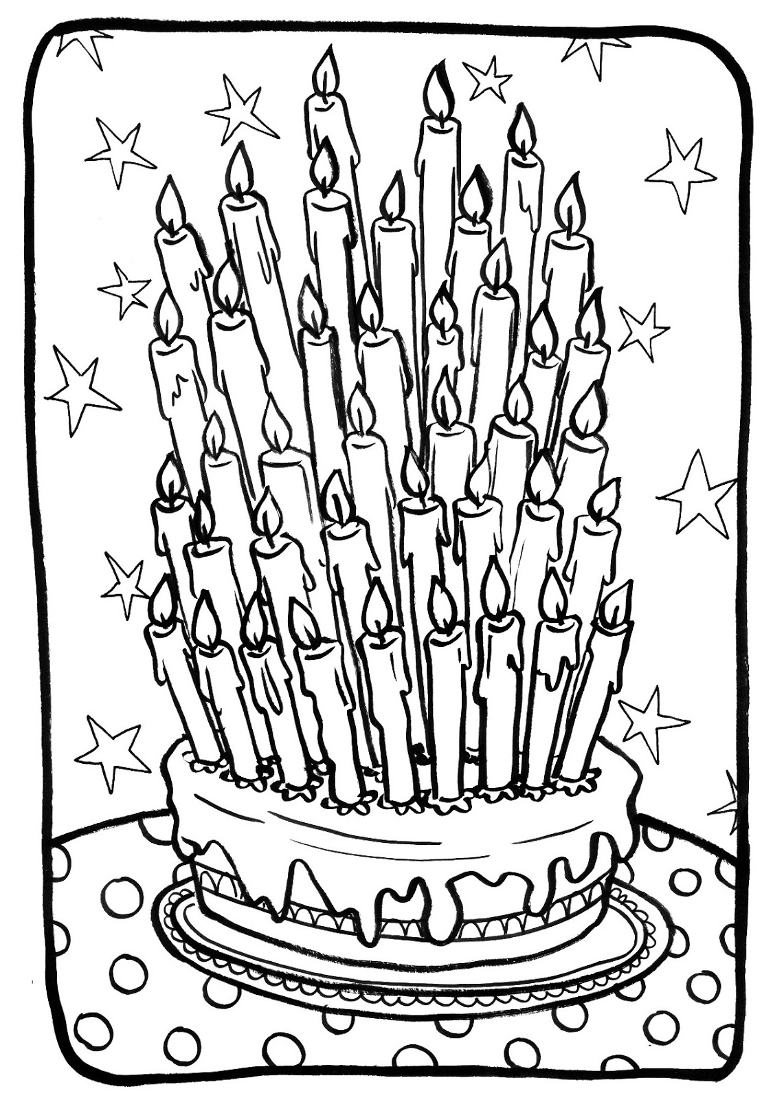 133+ Coloring Page of a Birthday Cake Printable 122