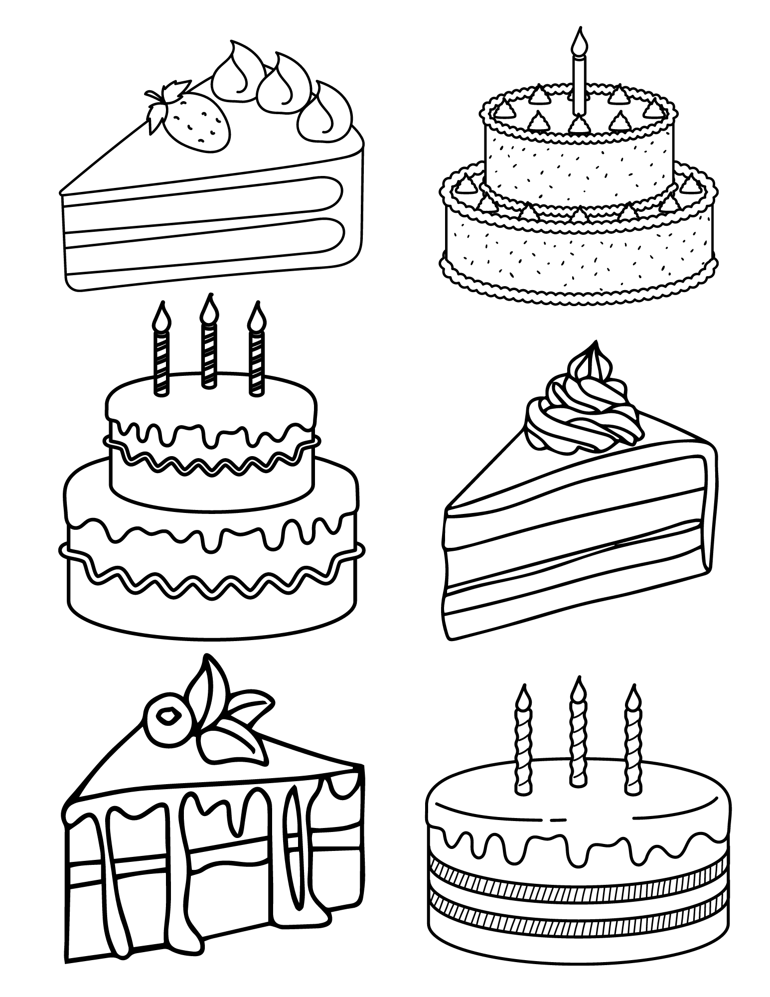 133+ Coloring Page of a Birthday Cake Printable 123